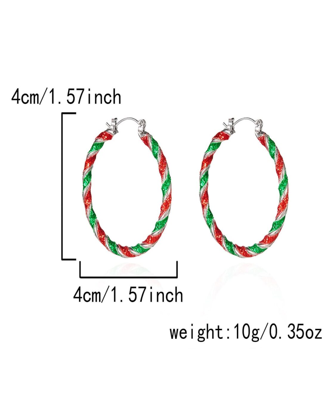 Trendy Candy Cane Hoop Earrings for Xmas Holidays