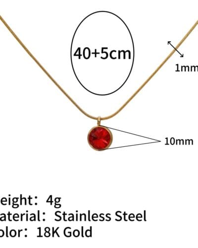 Delicate 18K Gold Plated Family Birthstone Necklace Pendant