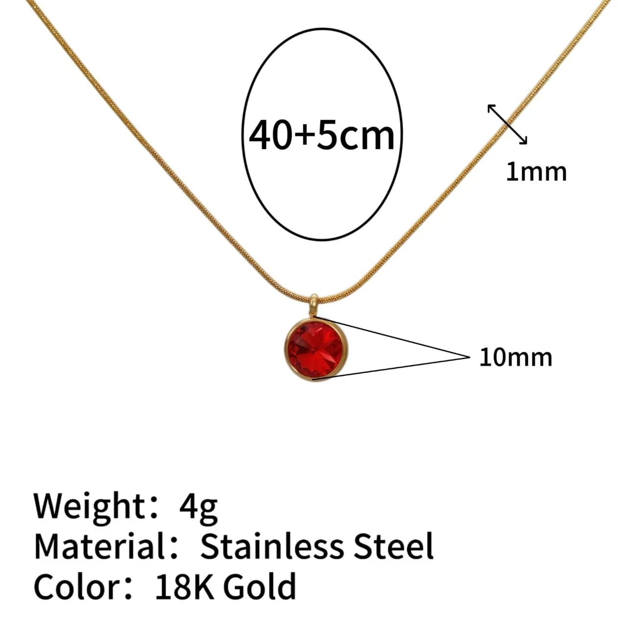 Delicate 18K Gold Plated Family Birthstone Necklace Pendant