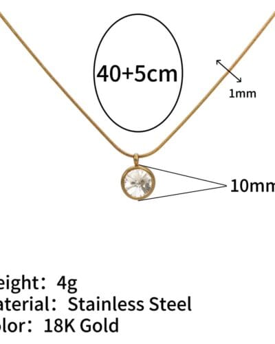 Delicate 18K Gold Plated Family Birthstone Necklace Pendant