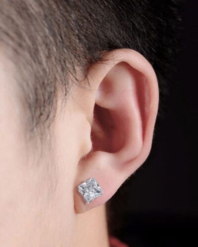 12Pairs Simple Rhinestone Stainless Steel Earring Studs