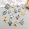 15Pcs Cute Sea Turtle Charms for Jewelry Making DIY