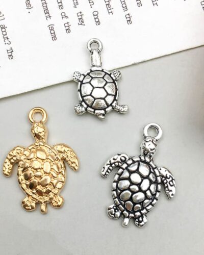 15Pcs Cute Sea Turtle Charms for Jewelry Making DIY