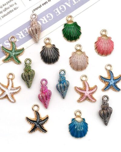 15Pcs Mermaid Seashell Stainless Steel Charms for Bracelets