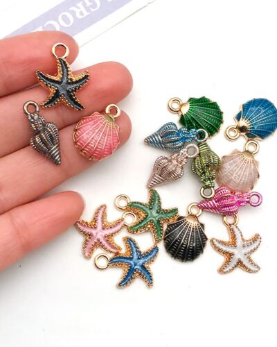 15Pcs Mermaid Seashell Stainless Steel Charms for Bracelets