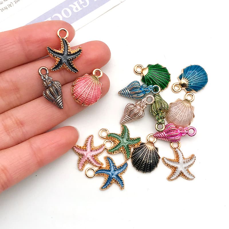 15Pcs Mermaid Seashell Stainless Steel Charms for Bracelets