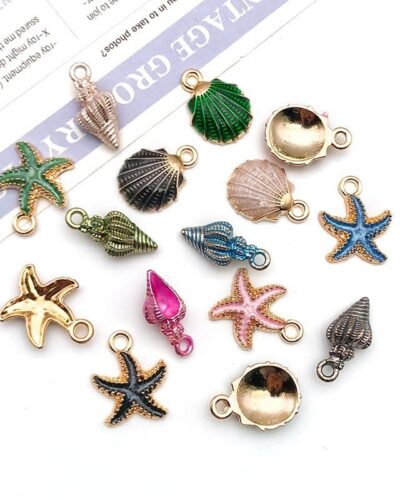 15Pcs Mermaid Seashell Stainless Steel Charms for Bracelets