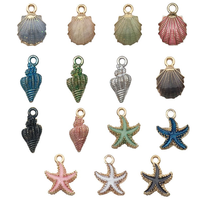 15Pcs Mermaid Seashell Stainless Steel Charms for Bracelets