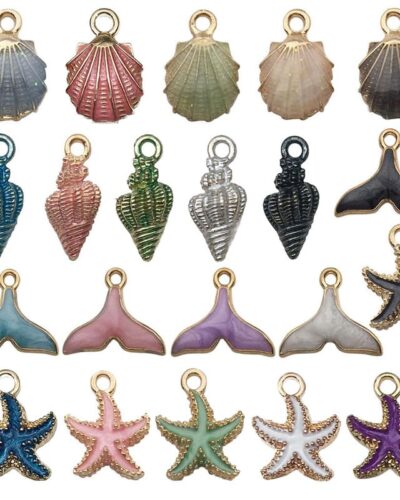 15Pcs Mermaid Seashell Stainless Steel Charms for Bracelets