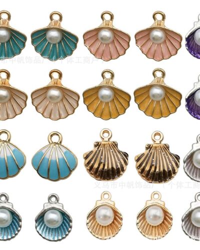 15Pcs Mermaid Seashell Stainless Steel Charms for Bracelets