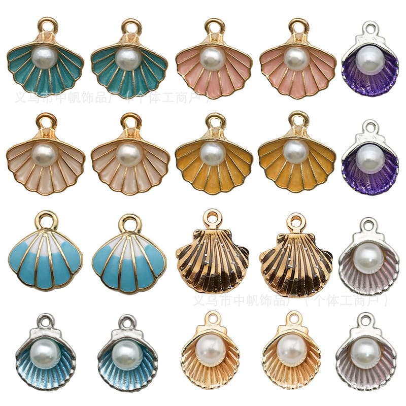 15Pcs Mermaid Seashell Stainless Steel Charms for Bracelets