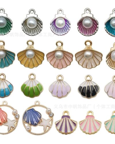 15Pcs Mermaid Seashell Stainless Steel Charms for Bracelets