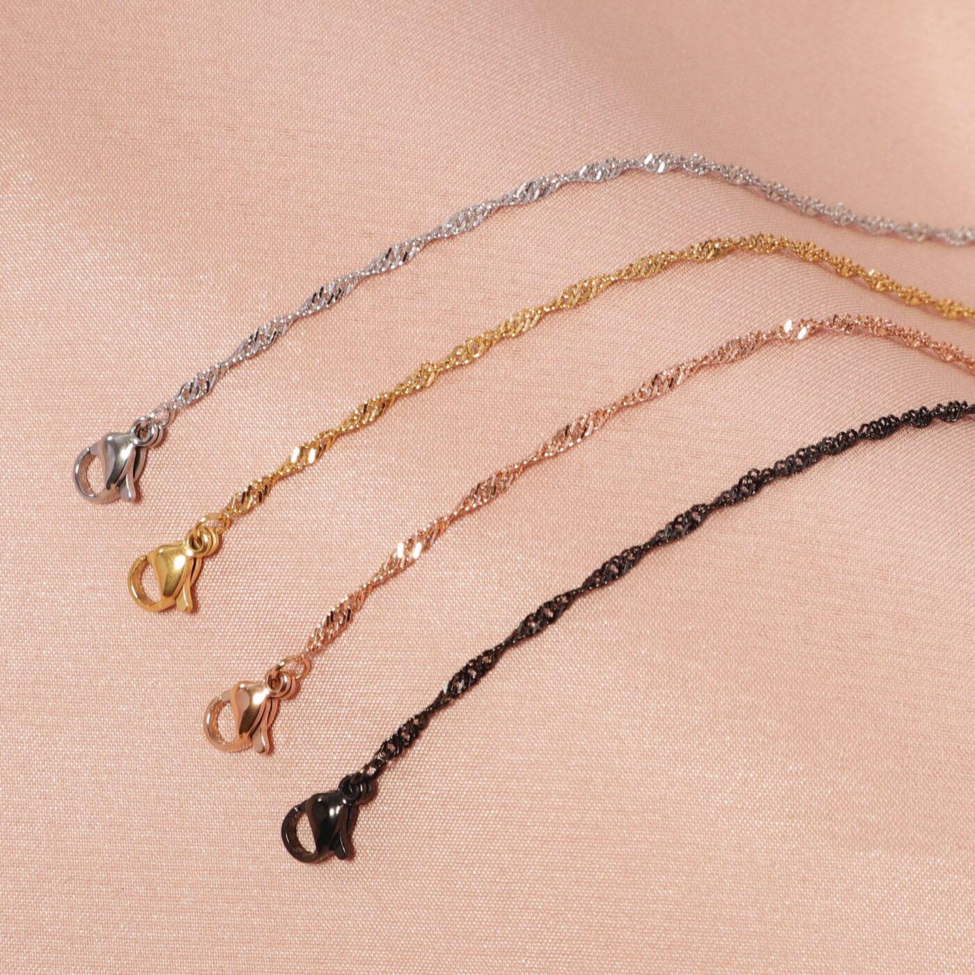 18K Gold Dainty 2MM Singapore Chain Necklace for DIY Jewelry