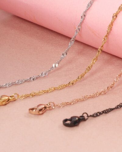18K Gold Dainty 2MM Singapore Chain Necklace for DIY Jewelry 4