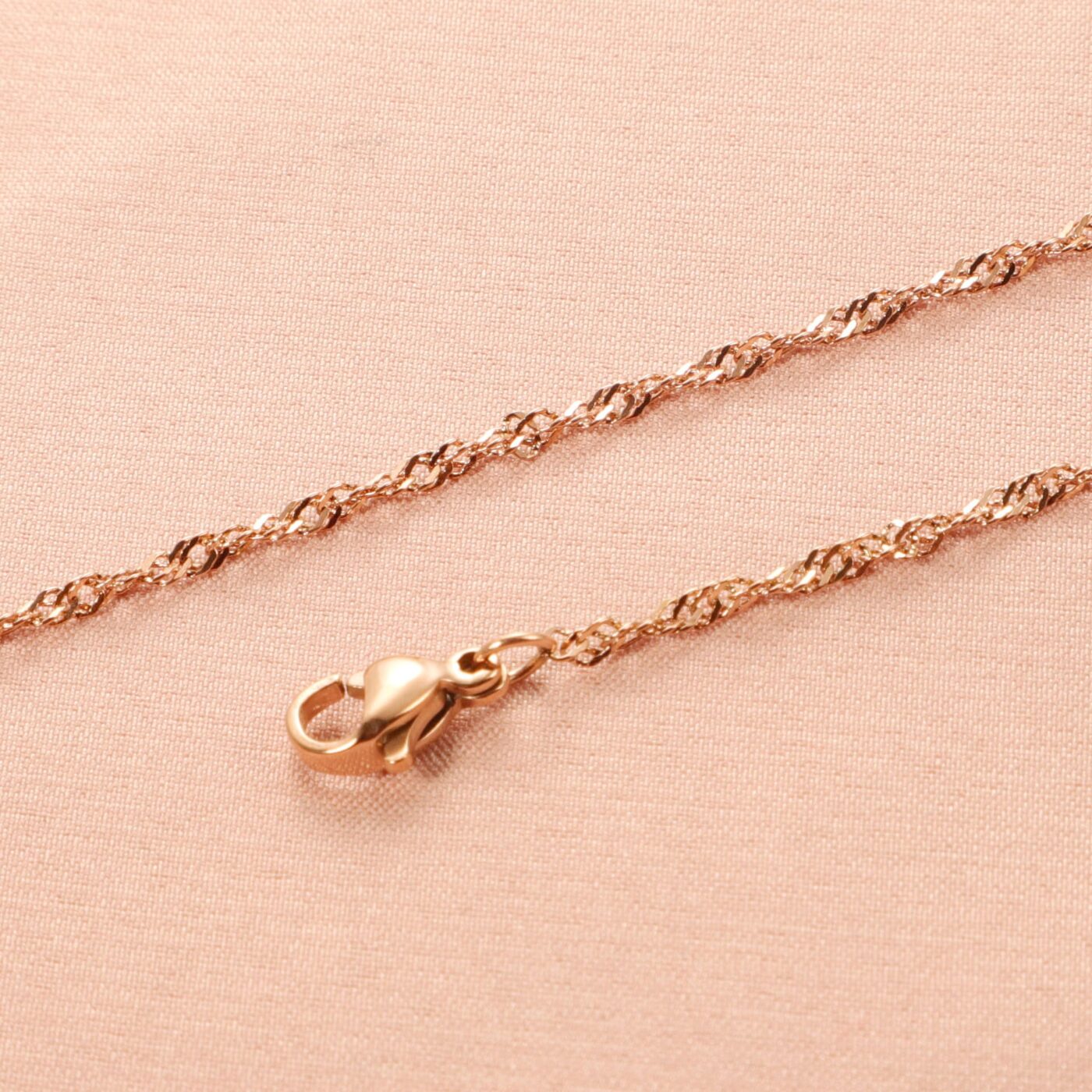 18K Gold Dainty 2MM Singapore Chain Necklace for DIY Jewelry