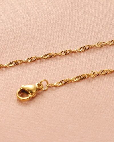 18K Gold Dainty 2MM Singapore Chain Necklace for DIY Jewelry