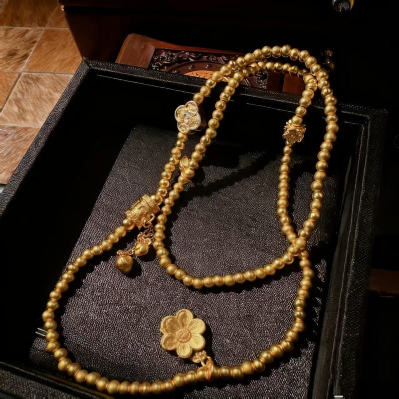 18K Gold Plated Antique Vintage Necklace Bracelet Jewelry