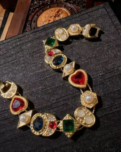 18K Gold Plated Antique Vintage Necklace Bracelet Jewelry