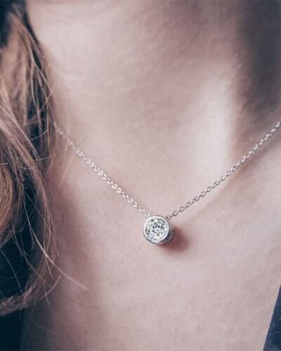 14K Gold Plated Ladies Birthstone Charm Necklace