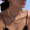 18K Gold Plated Stainless Steel Chrysanthemum Necklace