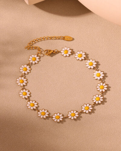 18K Gold Plated Stainless Steel Chrysanthemum Necklace 10