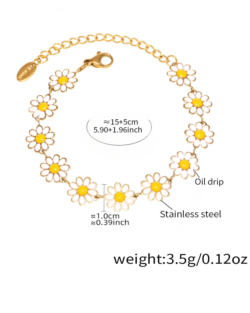 18K Gold Plated Stainless Steel Chrysanthemum Necklace 11