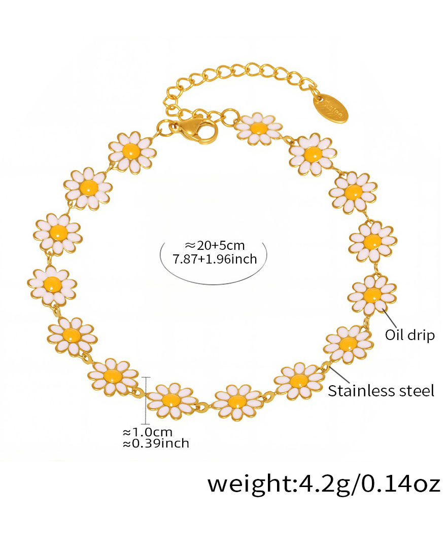 18K Gold Plated Stainless Steel Chrysanthemum Necklace 13