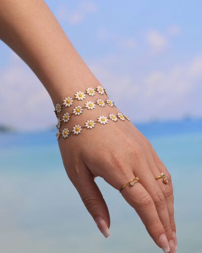 18K Gold Plated Stainless Steel Chrysanthemum Necklace 4