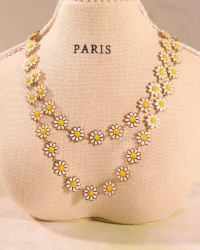 18K Gold Plated Stainless Steel Chrysanthemum Necklace 9