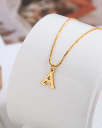 18K Gold Plated Stainless Steel Letter Pendants Necklace