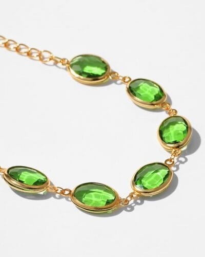 18K Gold Plated Vintage Glass Bead Bracelet Party Jewelry