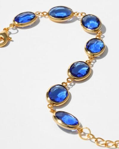 18K Gold Plated Vintage Glass Bead Bracelet Party Jewelry