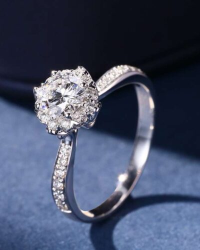 18K Gold Round Lab Made Diamonds Rings