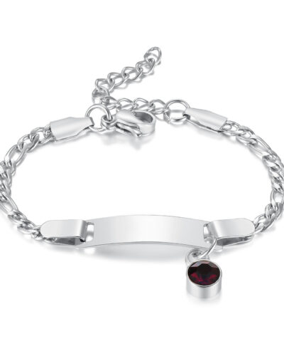 Stainless Steel Birthstone Charm Bracelet for Children