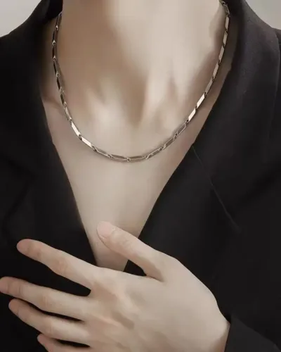 1Pcs 2 4MM Stainless Steel Ingot Chain for Men Women 3