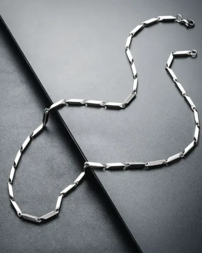 1Pcs 2 4MM Stainless Steel Ingot Chain for Men Women 7