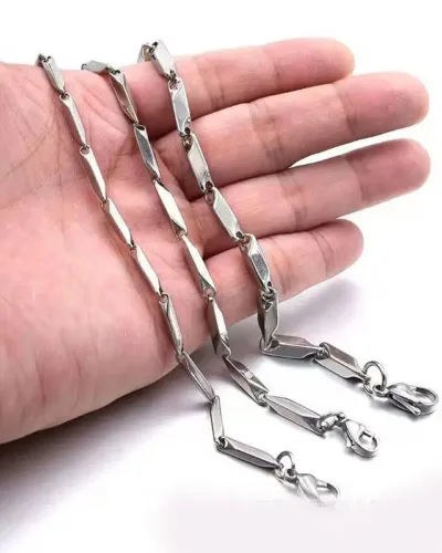 1Pcs 2 4MM Stainless Steel Ingot Chain for Men Women 9