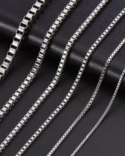 1Pcs 234mm Stainless Steel Box Chain Necklace Wholesale1215 4