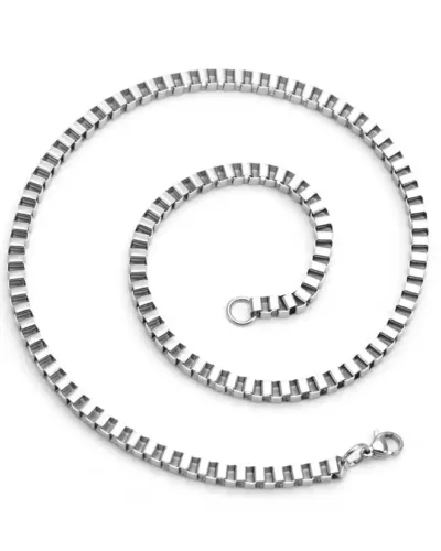 1Pcs 234mm Stainless Steel Box Chain Necklace Wholesale1215 6