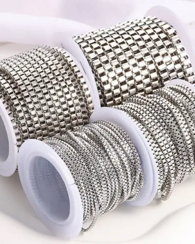 1Pcs 234mm Stainless Steel Box Chain Necklace Wholesale1215 7