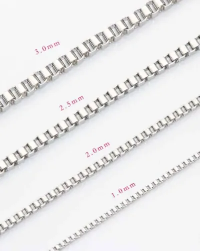 1Pcs 234mm Stainless Steel Box Chain Necklace Wholesale1215 9