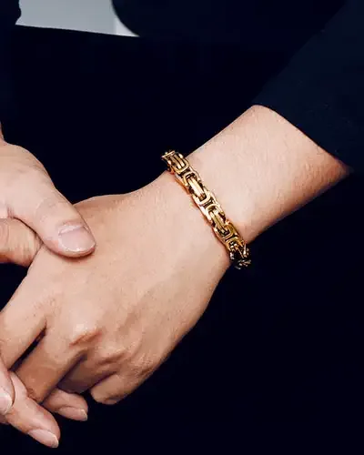 1Pcs 4 8MM Stainless Steel Golden Chain Necklace 2