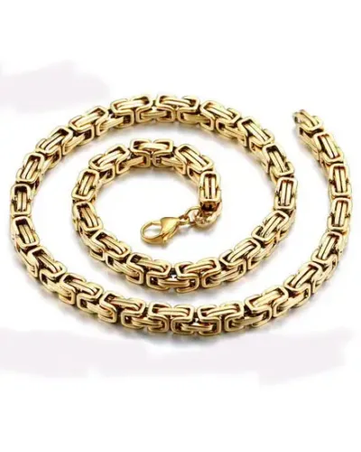 1Pcs 4 8MM Stainless Steel Golden Chain Necklace 4