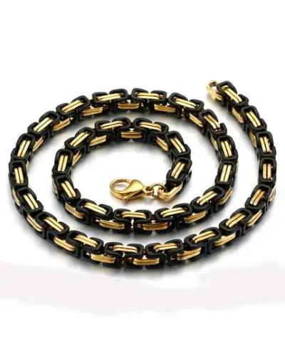 1Pcs 4 8MM Stainless Steel Golden Chain Necklace 5