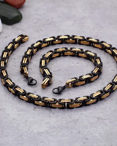 1Pcs 4 8MM Stainless Steel Golden Chain Necklace 7