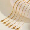 1Pcs Delicate Golden Stainless Steel Chain Necklace for Women Daily Wear