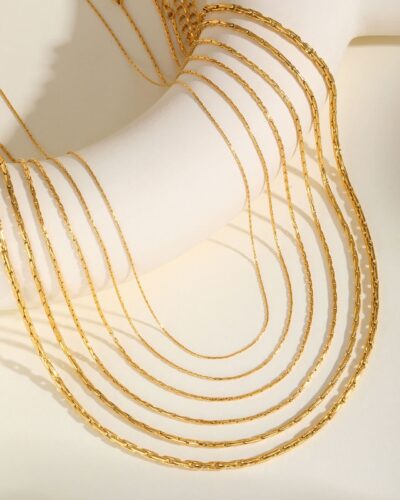 1Pcs Delicate Golden Stainless Steel Chain Necklace for Women Daily Wear