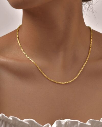1Pcs Delicate Golden Stainless Steel Chain Necklace for Women Daily Wear