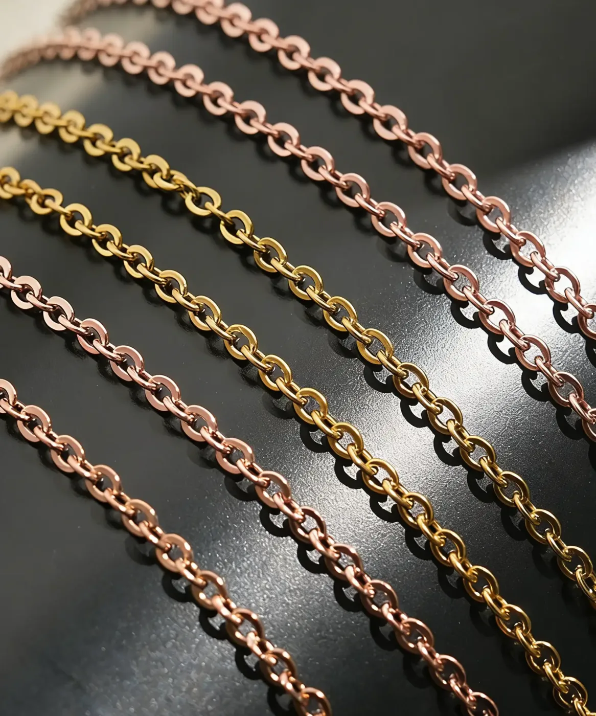 1Pcs Golden Stainless Steel Cable Chain Necklace Bulk 1 1