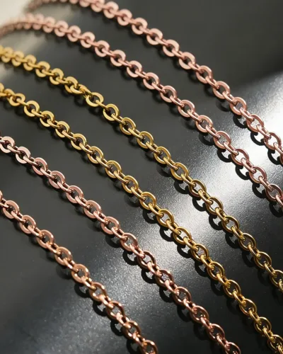 Alternative view of 1Pcs Golden Stainless Steel Cable Chain Necklace Bulk